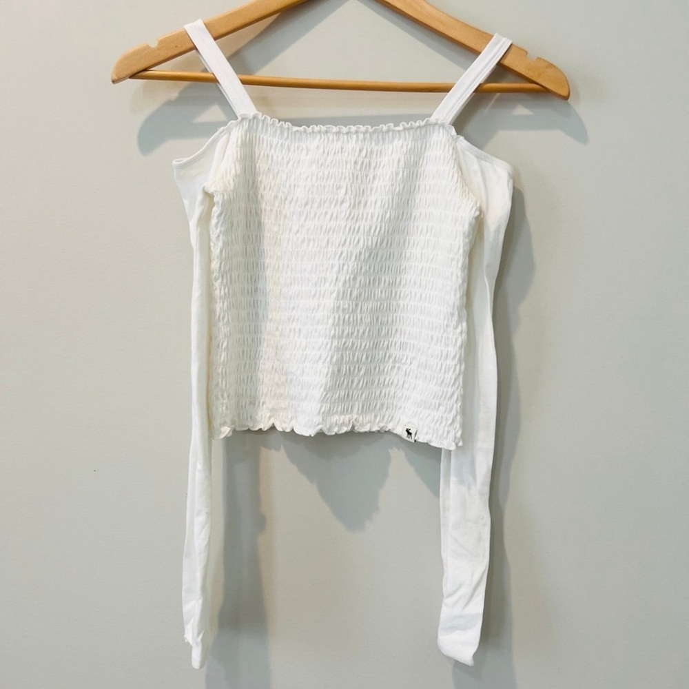 Abercrombie kids white long sleeve top size 9/10